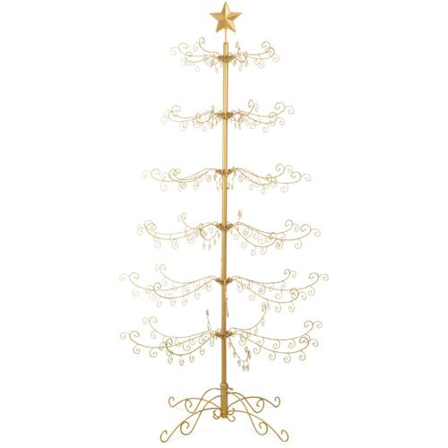 Best Choice Products 6ft Wrought Iron Ornament Display Christmas Tree w/ Easy Assembly, Stand - Gold