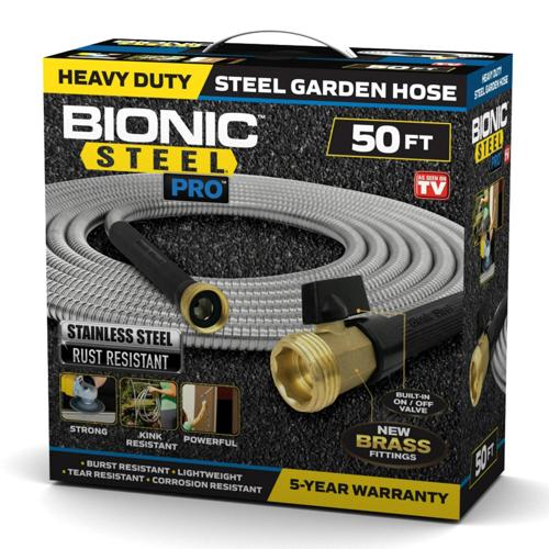 Bionic Steel Pro Garden Hose - 304 Stainless Steel Metal Water Hose, Heavy Duty Lightweight, 50ft