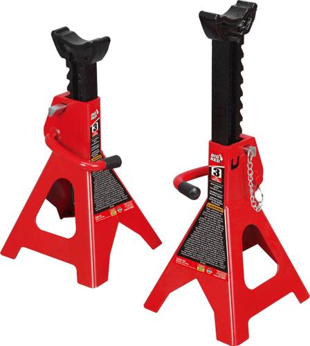 BIG RED 3 Ton Steel Jack Stands Double Locking, Red, 1 Pair, W43002A