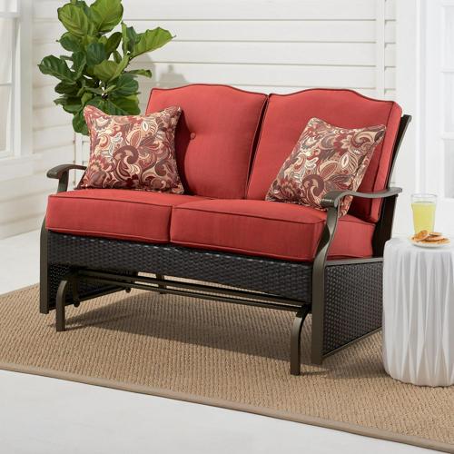 Better Homes and Gardens Providence Steel Outdoor Glider Loveseat - Red