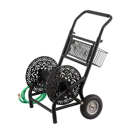 Better Homes and Gardens Metal Hose Reel Cart, Black