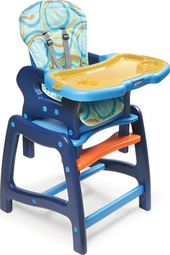 Badger Basket Envee Baby High Chair with Playtable Conversion - Blue/Orange