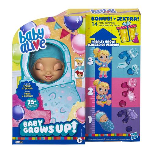 Baby Alive Baby Grows Up Walmart Exclusive, 1 Growing Doll Toy, 14 Party Surprises