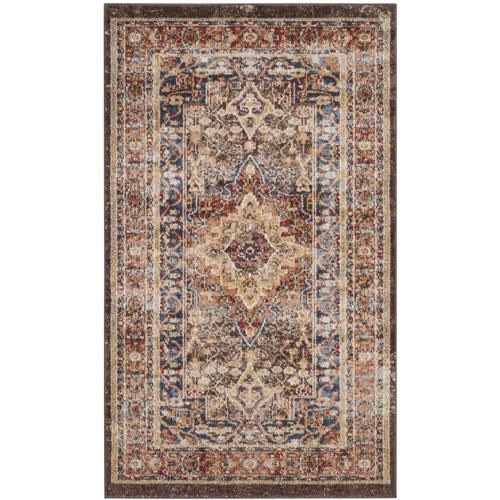 Bijar Brown/Rust Square Rug-Color:Brown/Rust,Shape:Small Rectangle,Size:3'*5'