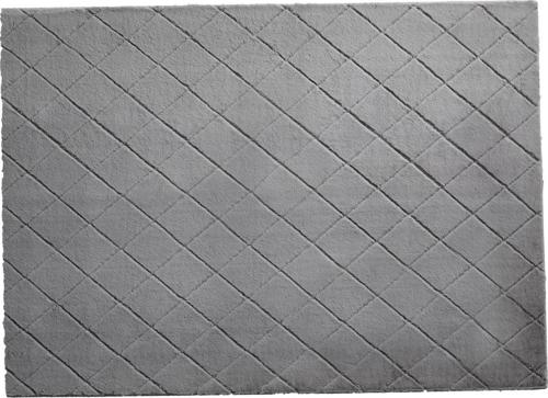 Better Homes and Gardens, 5'*7' Rabbit Faux Fur Diamond Grey Area Rug