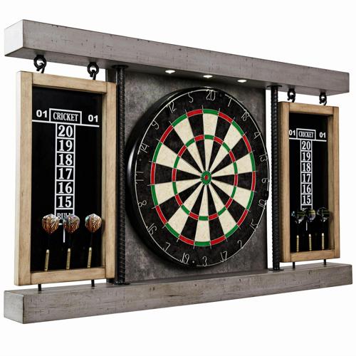 Barrington 40 Inch Prescott Collection Bristle Dartboard Cabinet With LED Light.