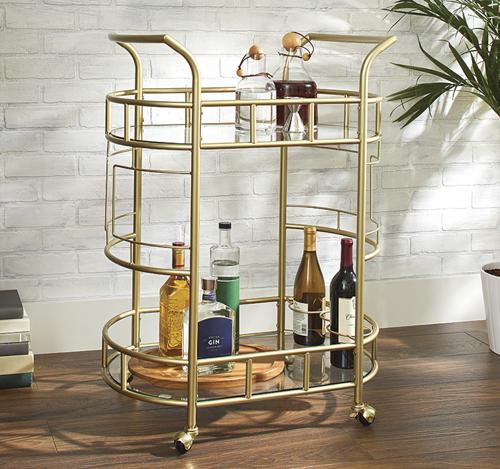 Better Homes and Gardens Fitzgerald Gold Metal Bar Cart