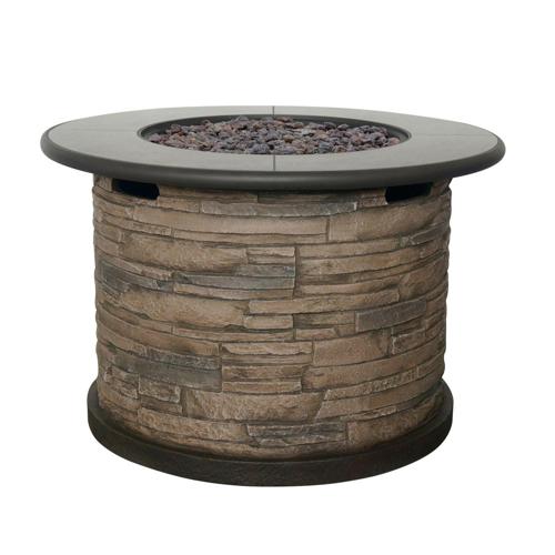 bond 36 Round 50000 BTU Propane ProCoat Finish Steel and Stone Fire Pit
