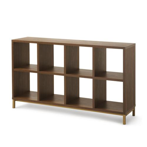Better Homes and Gardens 8-Cube Organizer with Metal Base, Vintage Walnut