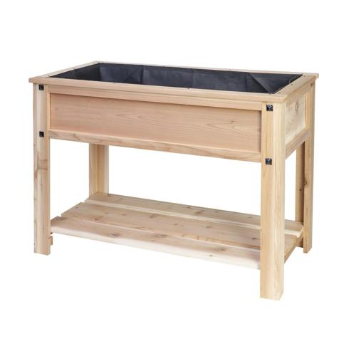Better Homes and Gardens Cedar Raised Garden Bed,, Legs and Shelf, Natural
