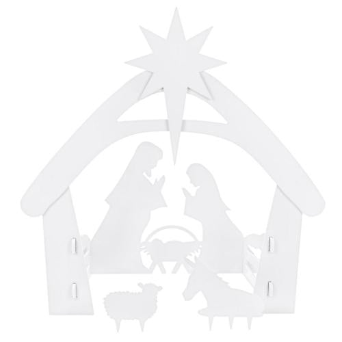 Best Choice Products 4ft Outdoor Nativity Scene, Weather-Resistant Decor, Christmas Family Yard Decoration, PVC - White